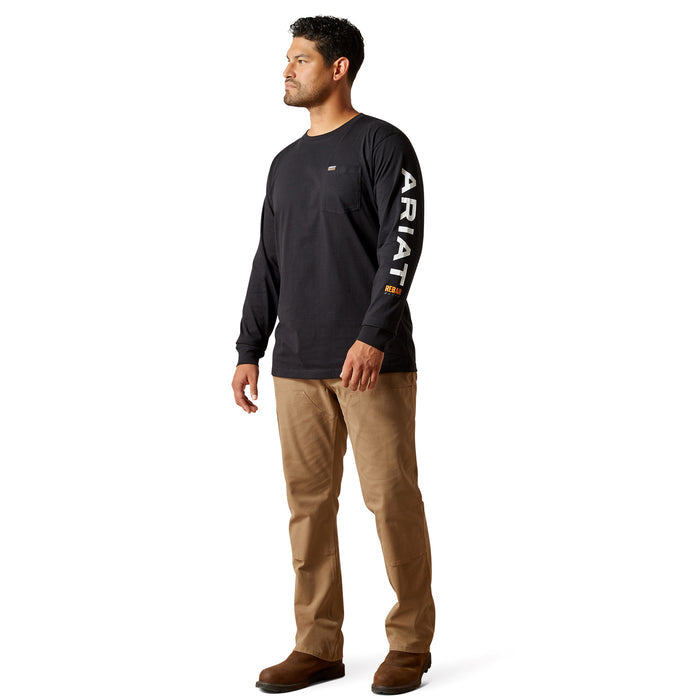 Ariat Men's Rebar Cotton Strong Standard Logo Pocket T-Shirt Long Sleeve T-Shirts Ariat
