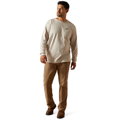Ariat Men's Rebar Cotton Strong Standard Logo Pocket T-Shirt Long Sleeve T-Shirts Ariat