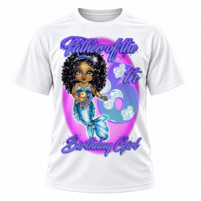 Princess mermaid artwork on personalized graphic T-shirt, Mythic Airbrush design B229