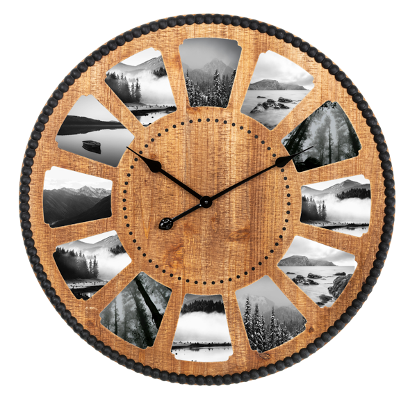 Beaded Edge Photo Frame Wall Clock