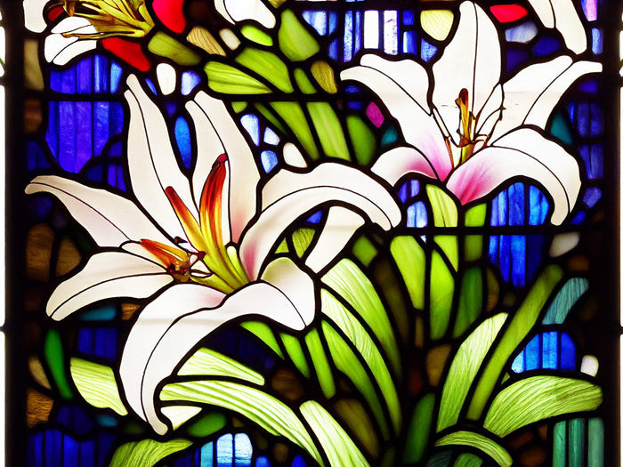 Beautiful Stained Glass Lillies