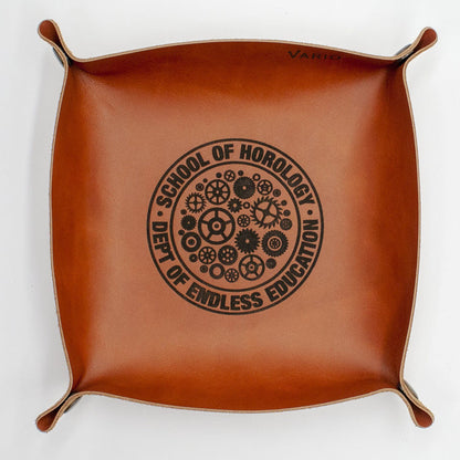 Belarusian Caramel Brown Leather Valet Tray for Watch, Keys, Accessories