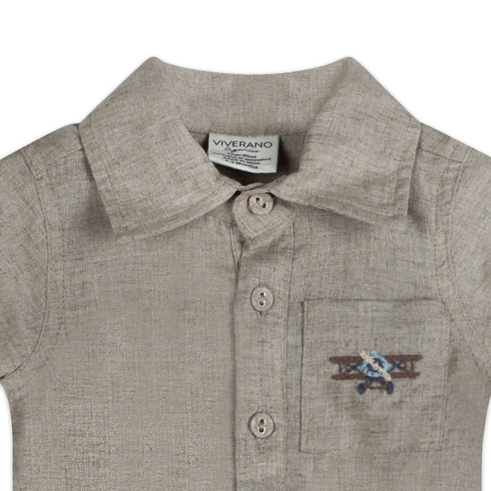 Bennett Linen Baby Jumpsuit Detail (Linen Blend)