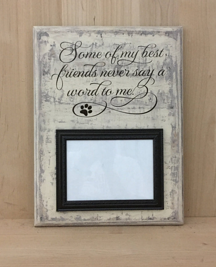 Dog sign with picture frame