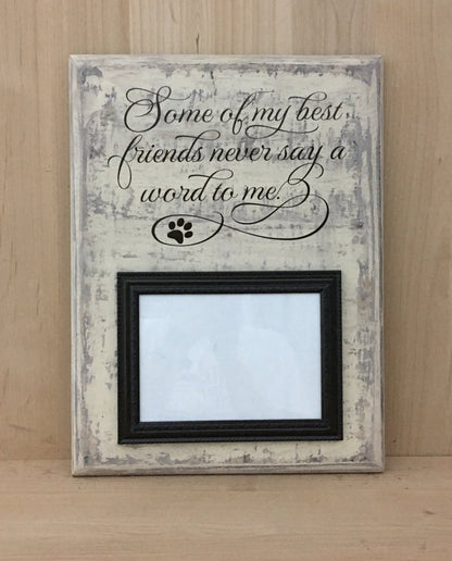 Dog sign with picture frame