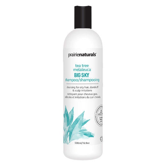 Bottle of Prairie Naturals Big Sky Tea Tree Medicinal Shampoo 500mL