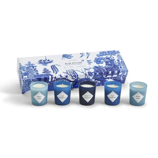 Blue Willow Candle Set in Box