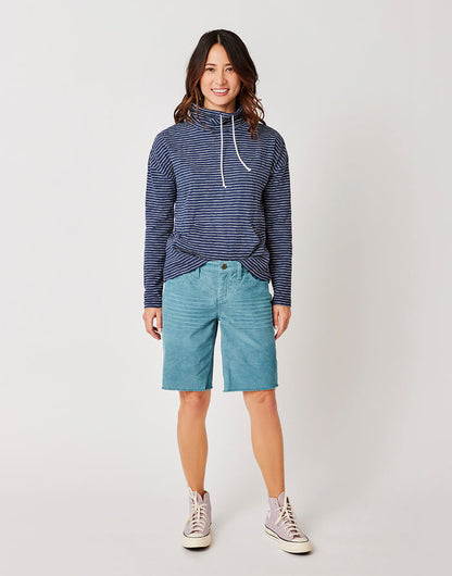 Bodie Funnel Neck: Navy Stripe - FINAL SALE