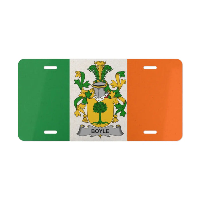 Boyle Irish flag surname plate with pre-drilled mounting holes