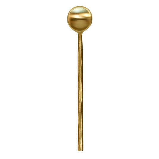 Long brass miro spoon with rounded bowl