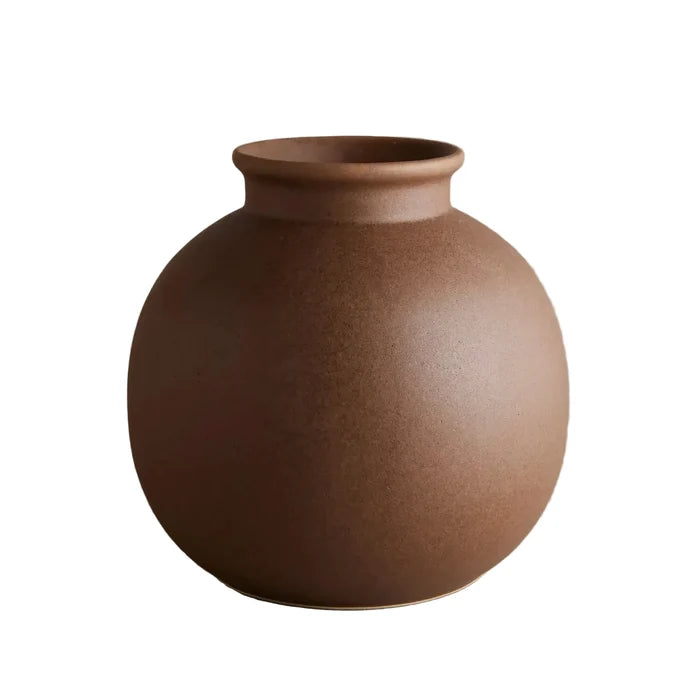 Brown Round Vase