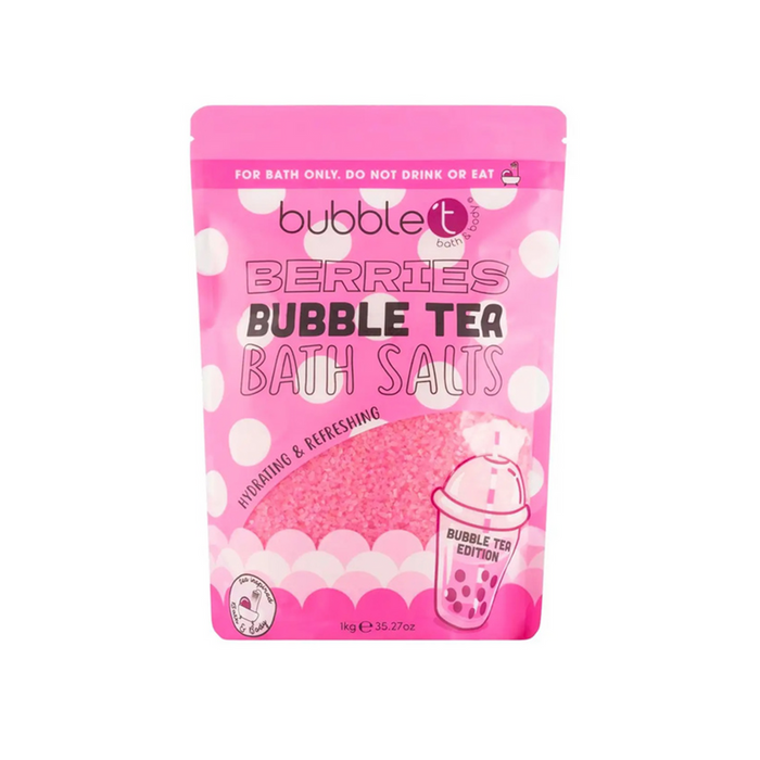 bubble t berries bath salts large 1kg bag, berry scented bath soak for pampering