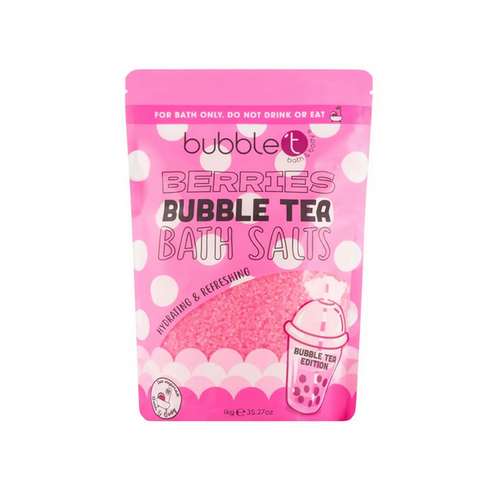 bubble t berries bath salts large 1kg bag, berry scented bath soak for pampering