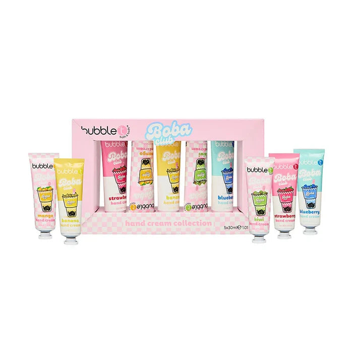 bubble t boba tea hand cream gift set with five moisturising creams