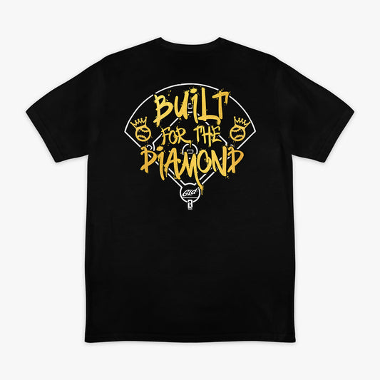 Black Built For The Diamond graphic tee — back view