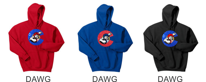 Bulldawgs Hooded Sweatshirt- 4 Designs- Matte and Glitter