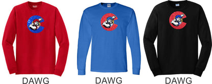 Bulldawgs Long Sleeve Basic Tee- 4 designs- Matte or Glitter