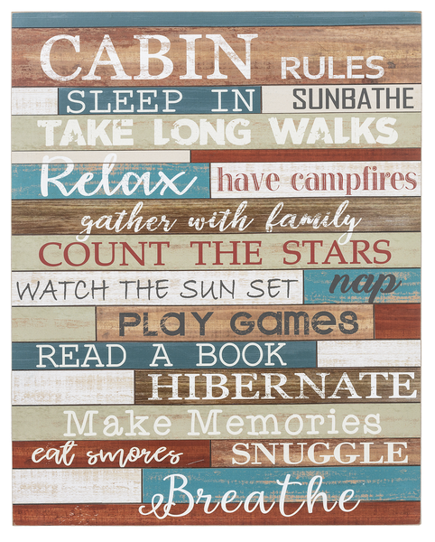 Cabin Rules Sign