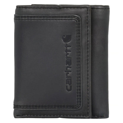 Carhartt Leather Triple-Stitched Trifold Wallet Wallets Carhartt Black OS