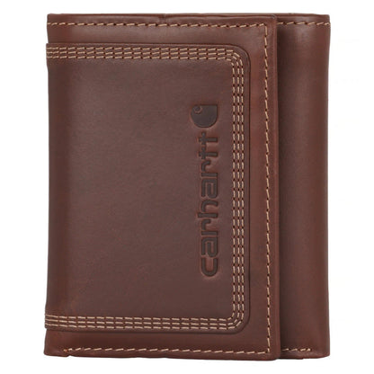 Carhartt Leather Triple-Stitched Trifold Wallet Wallets Carhartt Brown OS