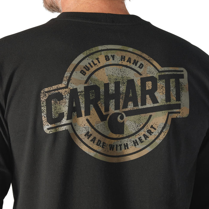Carhartt Men's Irvine Camo Badge Graphic Relaxed Fit Long Sleeve T-Shirt Long Sleeve T-Shirts Carhartt