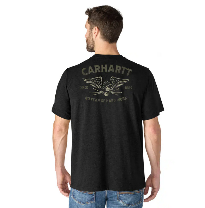 Carhartt Men's Irvine Hardwork Eagle Graphic Relaxed Fit Short Sleeve T-Shirt T-Shirts Carhartt Black 2XL Reg