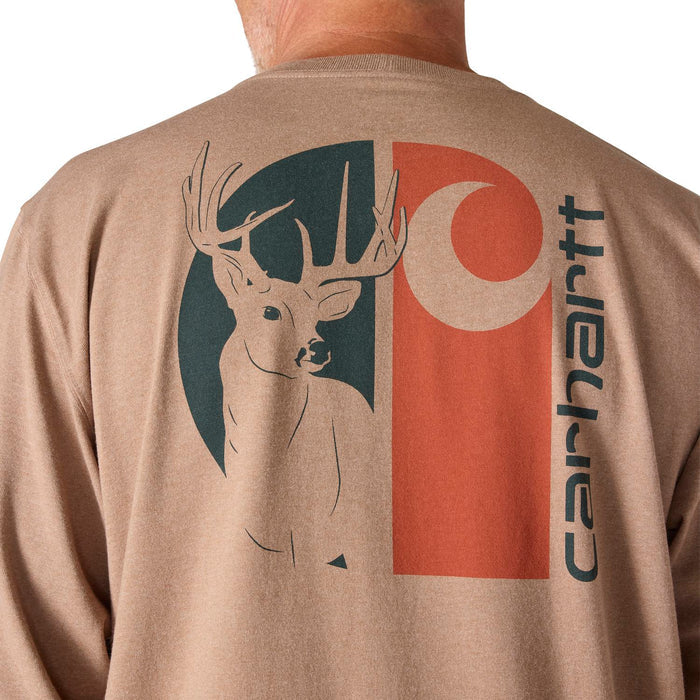 Carhartt Men's Loose Fit Heavyweight Long-Sleeve Pocket Deer Graphic T-Shirt Long Sleeve T-Shirts Carhartt