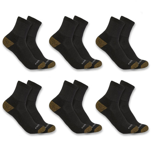 Carhartt Men's Midweight Quarter Sock 6-Pack Socks Carhartt Black L