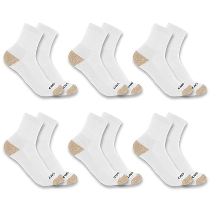 Carhartt Men's Midweight Quarter Sock 6-Pack Socks Carhartt White L