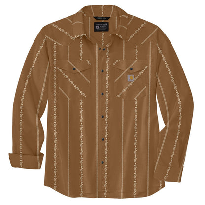 Carhartt Men's Montana Rugged Flex Lightweight Button Down Work Shirt Work Shirts Carhartt Carhartt Brown Paisley Stripe 2XL Reg