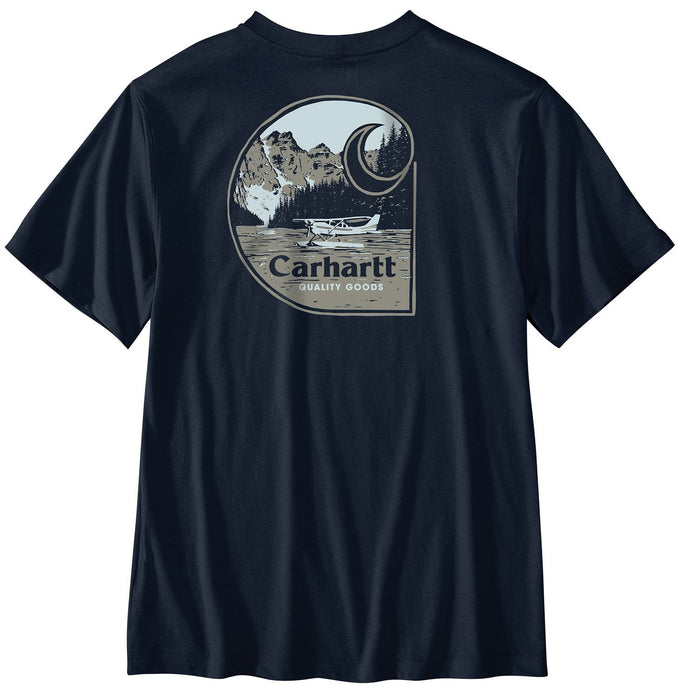 Carhartt Men's Relaxed Fit Lightweight Short-Sleeve Sea Plane Graphic T-Shirt T-Shirts Carhartt Navy 2XL Reg