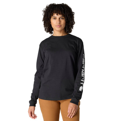 Carhartt Women's Dearborn Loose Logo Long Sleeve T-Shirt Long Sleeve T-Shirts Carhartt Black 1XL Plus