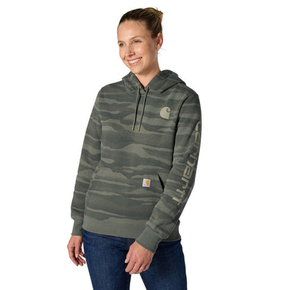 Carhartt Women's Marquette Landscape Camo Relaxed Fit Hoodie Sweatshirts & Hoodies Carhartt Dusty Olive Landscape 2XL Reg