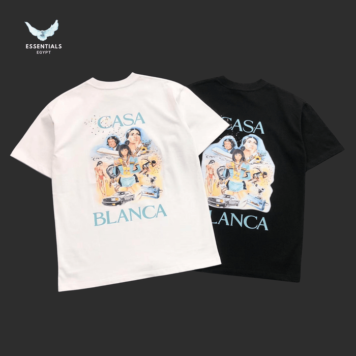Casablanca T-Shirt – Mediterranean Ladies Print - ESSENTIALS EGYPT
