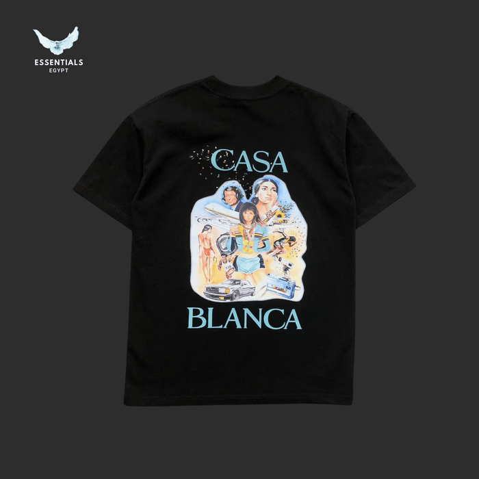 Casablanca T-Shirt – Mediterranean Ladies Print - ESSENTIALS EGYPT