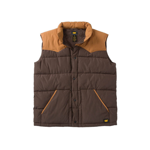 CAT Men's Big Sky Puffer Vest Vests CAT Brown 2XL Reg