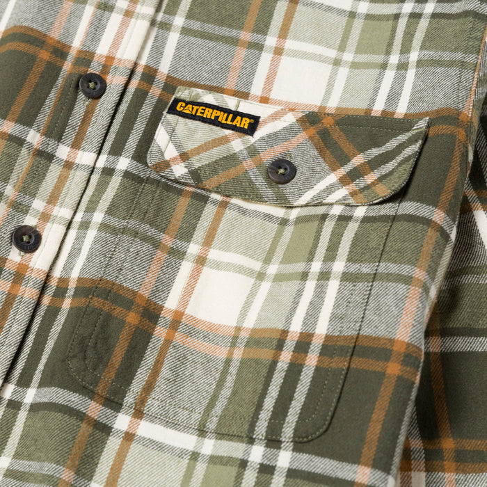 CAT Men's Button-Up Long Sleeve Flannel Work Shirt Work Shirts CAT