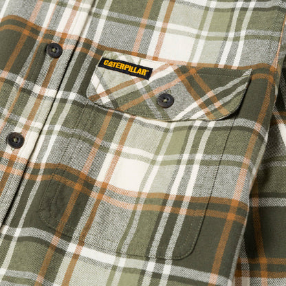 CAT Men's Button-Up Long Sleeve Flannel Work Shirt Work Shirts CAT
