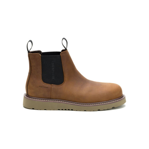 CAT Men's Reclaimer Wedge Chelsea Waterproof Steel Toe Work Boot Work Boots CAT Dark Brown 10 M