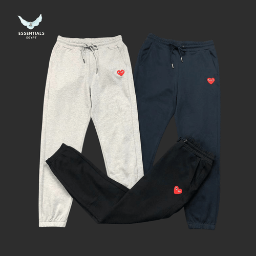 CDG Play Trousers – Triple Color Heart Logo - ESSENTIALS EGYPT