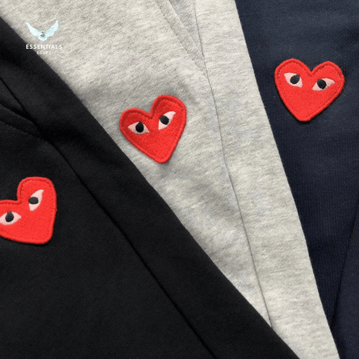 CDG Play Trousers – Triple Color Heart Logo - ESSENTIALS EGYPT