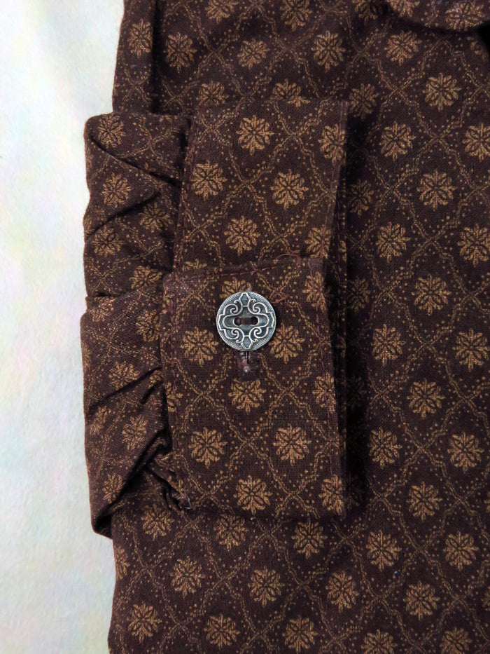 Chocolate Geometric Lattice Victorian Shirt