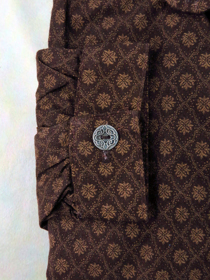 Chocolate Geometric Lattice Victorian Shirt