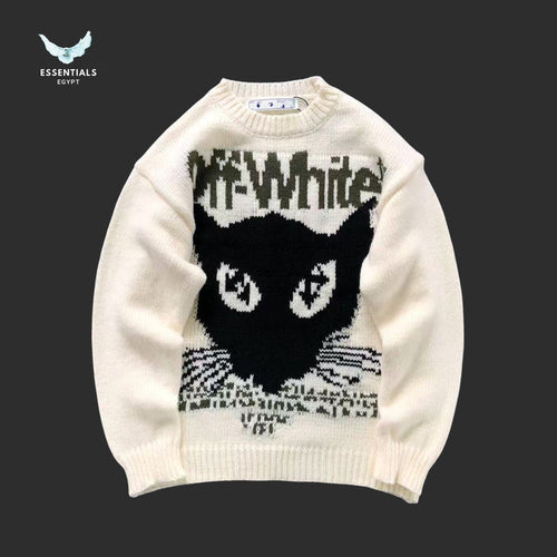 Off - White Chunky Cat Sweater - ESSENTIALS EGYPT