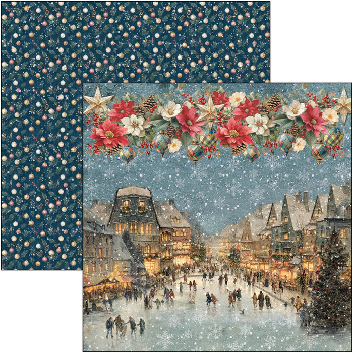 Ciao Bella - 12X12 Paper Pad - Merry & Bright. Includes 12 Sheets. Available at Embellish Away located in Bowmanville Ontario Canada.