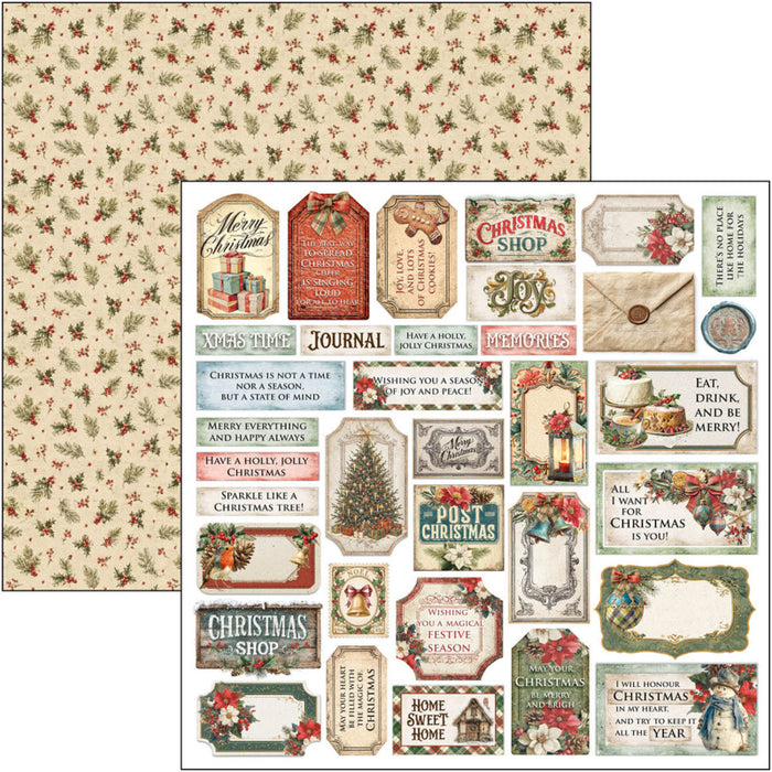 Ciao Bella - 12X12 Paper Pad - Merry & Bright. Includes 12 Sheets. Available at Embellish Away located in Bowmanville Ontario Canada.