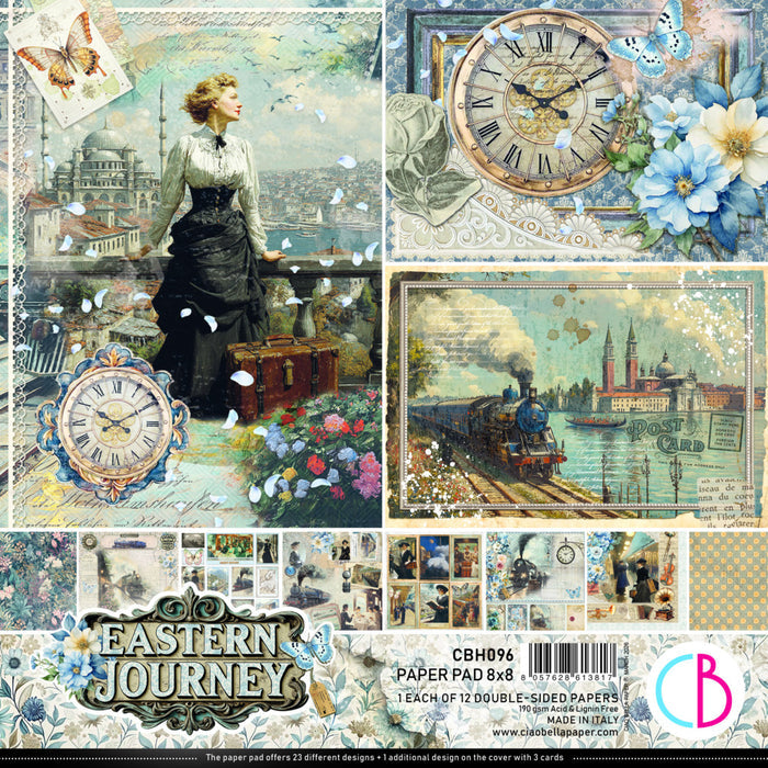 Ciao Bella - 8X8 Paper Pad - Eastern  Journey. Includes 12 Sheets. Available at Embellish Away located in Bowmanville Ontario Canada.
