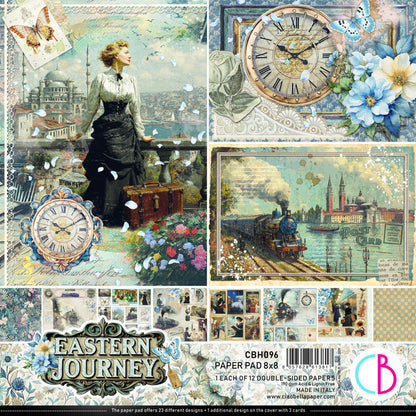 Ciao Bella - 8X8 Paper Pad - Eastern  Journey. Includes 12 Sheets. Available at Embellish Away located in Bowmanville Ontario Canada.