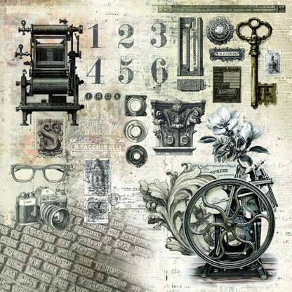 Ciao Bella - 8X8 Paper Pad - Typographic. Includes 12 Sheets. Available at Embellish Away located in Bowmanville Ontario Canada.