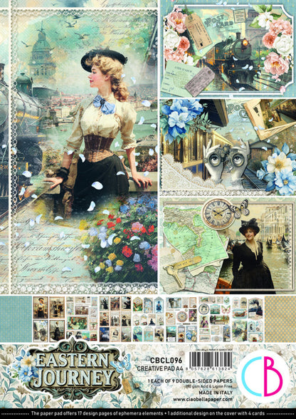Ciao Bella - A4 Creative Pad - Eastern Journey. Includes 9 Sheets. Available at Embellish Away located in Bowmanville Ontario Canada.